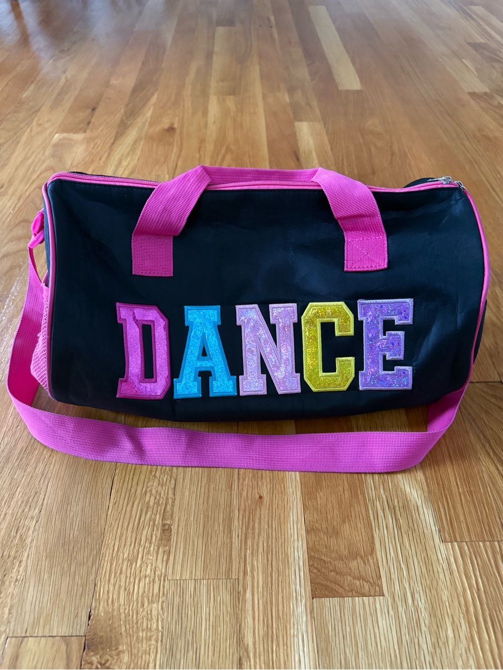 Black Dance Duffle Bag with Pink Straps